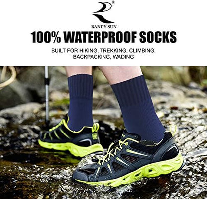 RANDY SUN Waterproof Socks, Unisex Hiking Wading Trail Running Kayaking Crew Socks