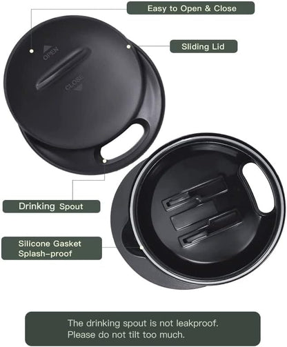 Ideus 16 oz (470 ml) Insulated Coffee Mug with Handle and Lid, Double Wall Stainless Steel Vacuum Thermal Coffee Mug, Travel Coffee Cup Thermal Cup for Home and Office (Snow Mountain White)