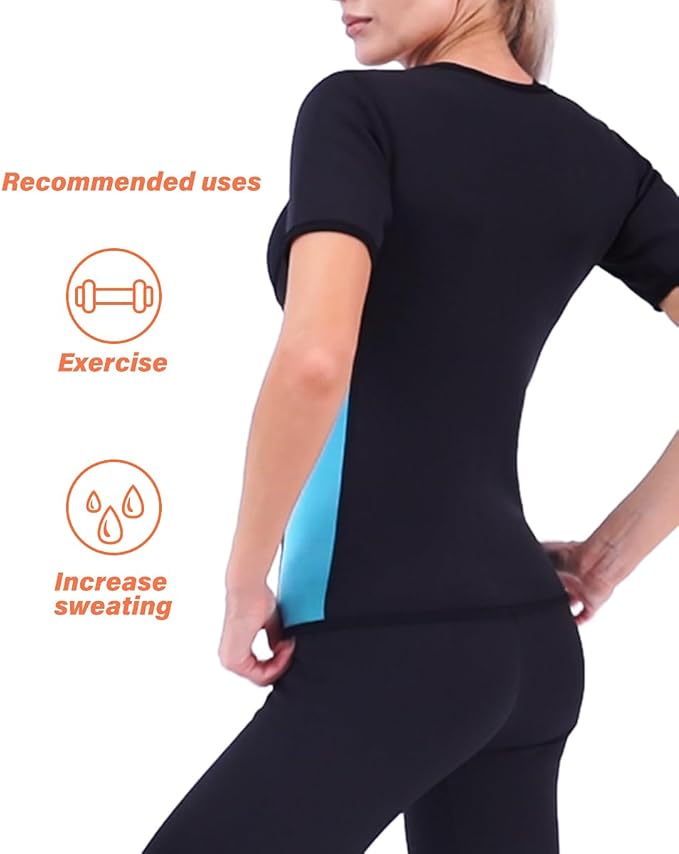 NonEcho Women Sauna Sweat Suit Sleeve Spa Cami Hot Neoprene Slimming Workout Vest Body Shaper Waist Trainer Top