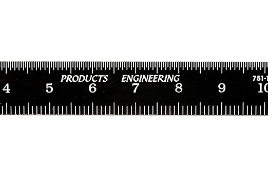 PEC Tools 6" x150mm Stainless Steel Ruler, 1/50" Thick X 1/2" Wide, Dual-Sided Accuracy of 0.5mm and 1mm, Clear Graduations, High Contrast, Made in USA