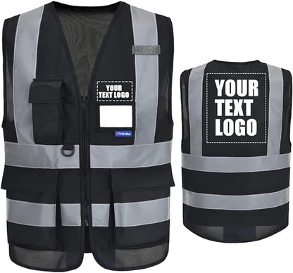 A-SAFETY High Visibility Reflective Safety Vest Customize Logo (XS-8XL)