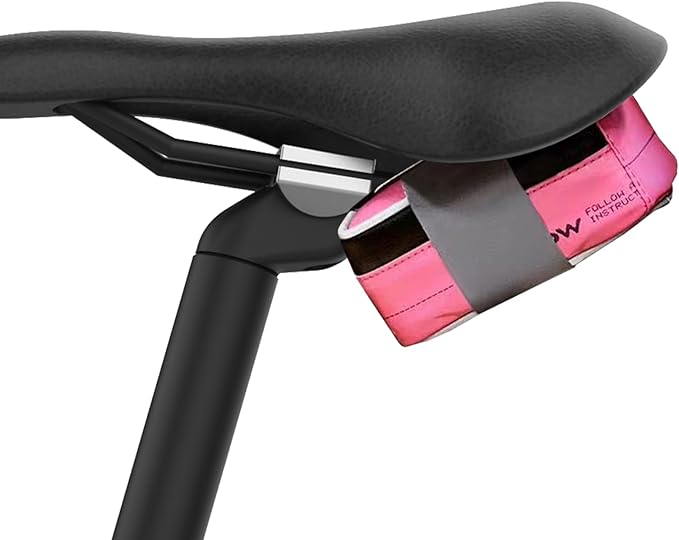 RideNow Waterproof Saddle Bag with BOA Mounting System, Lightweight and Portable Bike Seat Bag for Mountain Road Bike (Pink)