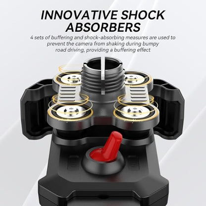 One-Hand Operation Bike Phone Holder 360° Rotation & Anti-Vibration Quick Release Holder for Motorcycle Scooter E-Bike Fits iPhone Samsung Google Pixel, Black (Upgraded Version)