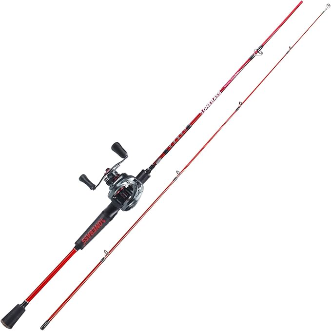 One Bass Fishing Rod and Reel Combo, IM7 Graphite 2 Pc Blank Baitcasting Combo, Spinning Rod with Super Polymer Handle