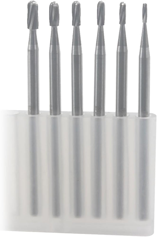 Luo ke 6 Pcs Jewelry Burr, 3/32'' Shank Ball Nosed Cylinder Shape Burs Jewelry Making Tools for Rotary Tools