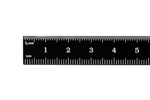 PEC Tools 6" x150mm Stainless Steel Ruler, 1/50" Thick X 1/2" Wide, Dual-Sided Accuracy of 0.5mm and 1mm, Clear Graduations, High Contrast, Made in USA