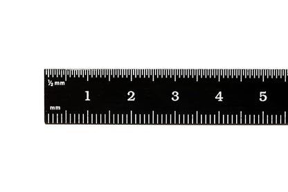 PEC Tools 6" x150mm Stainless Steel Ruler, 1/50" Thick X 1/2" Wide, Dual-Sided Accuracy of 0.5mm and 1mm, Clear Graduations, High Contrast, Made in USA