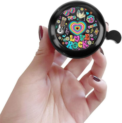 WIRESTER Black Aluminum Round Bike Bell, Classic Ring Bicycle Bell, Bike Accessories Bell Ring for Adults Kids Girls Boys - Dog Cat Animal Cute Records