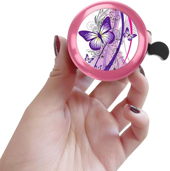 WIRESTER Pink Aluminum Round Bike Bell, Classic Ring Bicycle Bell, Bike Accessories Bell Ring for Adults Kids Girls Boys - Animals