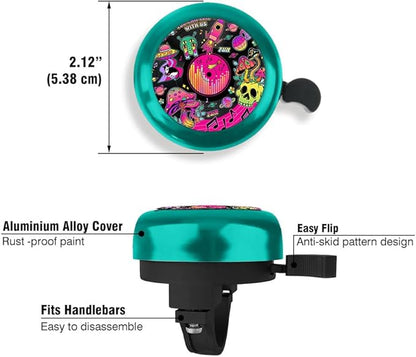 WIRESTER Green Aluminum Round Bike Bell, Classic Ring Bicycle Bell, Bike Accessories Bell Ring for Adults Kids Girls Boys