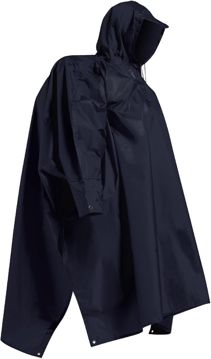 longsinger Hooded Rain Poncho for Adult with Pocket Waterproof Lightweight Unisex Raincoat for Hiking Camping Emergency