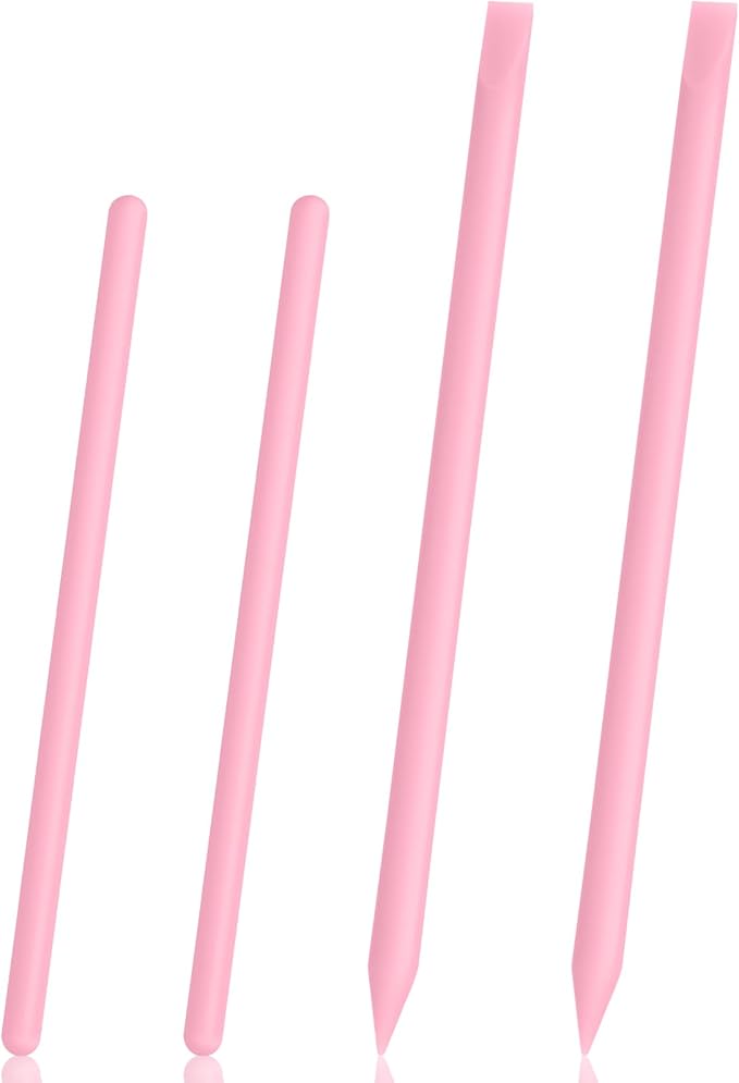 Gartful 4PCS Silicone Stir Sticks Kit for Casting, 2pcs Stick Rods for Resin, 2pcs Pointed Silicone Mixing Sticks, DIY Craft Tool for Resin Epoxy, Paint, Liquid, Pink