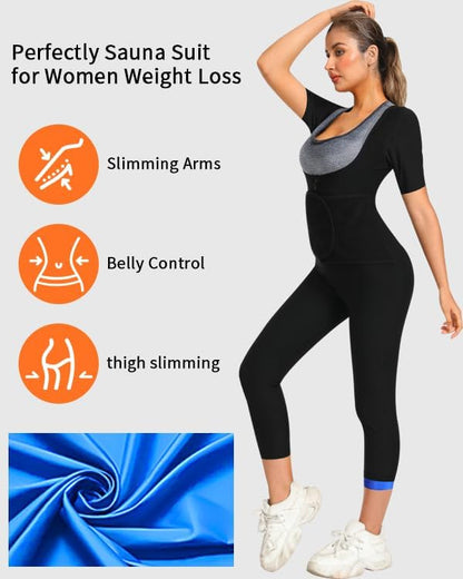 Women Sauna Suit Sweat Shirt Slimming Vest Hot Top Jumpsuit Shapewear
