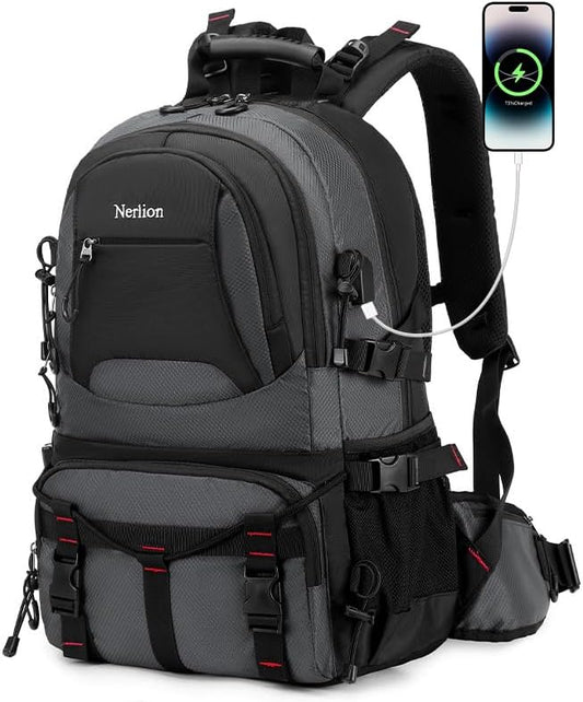 Nerlion 40L Hiking Backpack Travel Backpack for Men Women Camping Waterproof Outdoor Hiking Daypack Lightweight Backpack (Dark Gray)