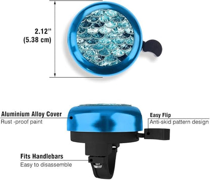 WIRESTER Blue Aluminum Round Bike Bell, Classic Ring Bicycle Bell, Bike Accessories Bell Ring for Adults Kids Girls Boys