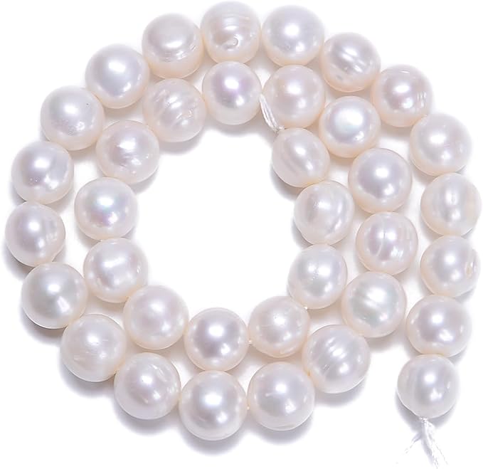 AD Beads Natural Freshwater White Pearl Round Beads 15" 4mm 6mm 8mm 9mm 10mm 11mm 12mm (11-12mm)