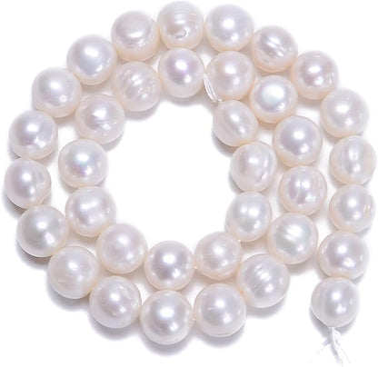 AD Beads Natural Freshwater White Pearl Round Beads 15" 4mm 6mm 8mm 9mm 10mm 11mm 12mm (11-12mm)