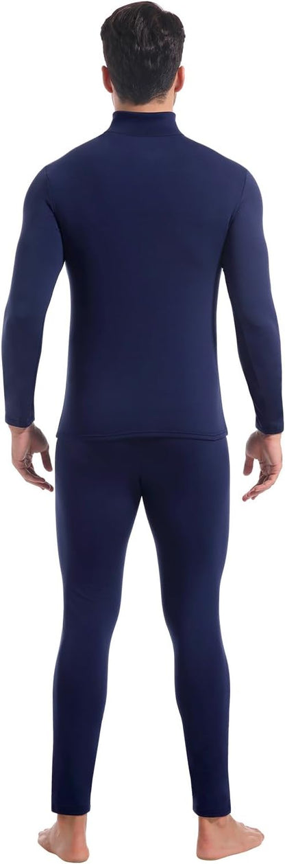 CL convallaria Long Johns Thermal Underwear for Men Soft Fleece Lined Base Layer Cold Weather Top Bottom Gift Set