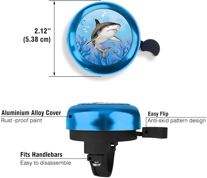 WIRESTER Blue Aluminum Round Bike Bell, Classic Ring Bicycle Bell, Bike Accessories Bell Ring for Adults Kids Girls Boys