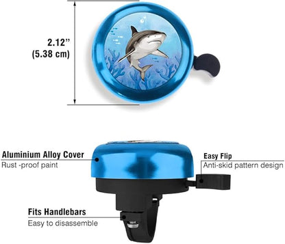 WIRESTER Blue Aluminum Round Bike Bell, Classic Ring Bicycle Bell, Bike Accessories Bell Ring for Adults Kids Girls Boys