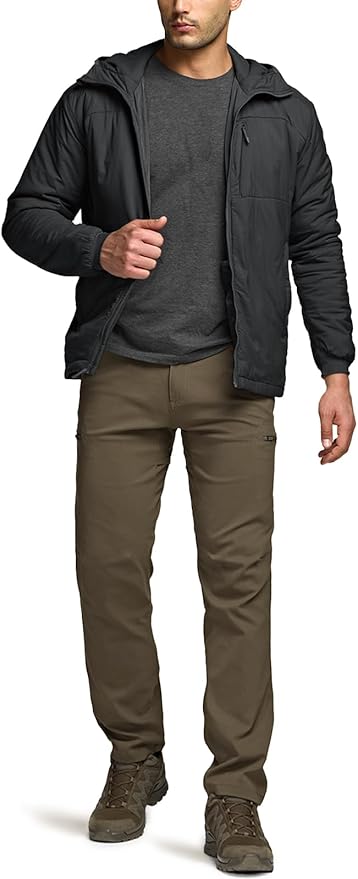 CQR Men's Lightweight Insulated Jacket, Windproof Packable Water Resistant Warm Active Coat for Hiking Work Outdoor Tactical