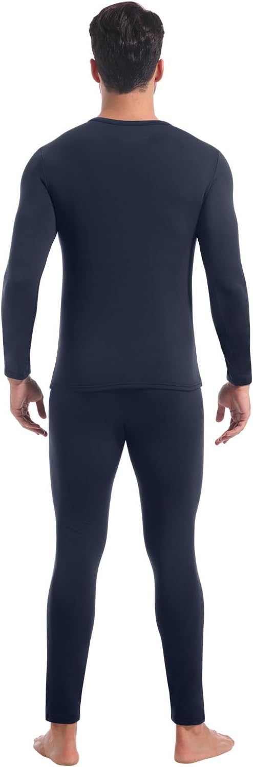 CL convallaria Long Johns Thermal Underwear for Men Soft Fleece Lined Base Layer Cold Weather Top Bottom Gift Set