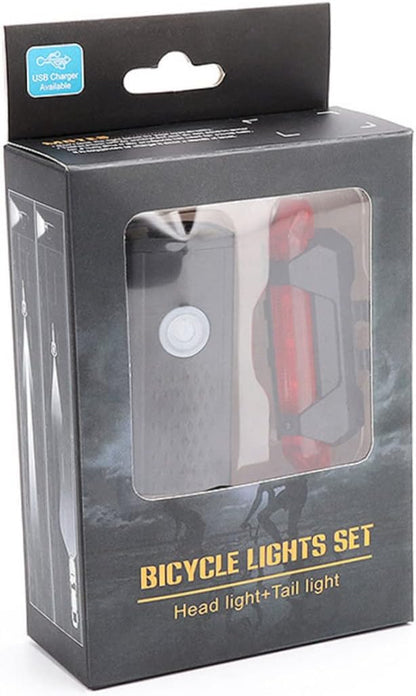 Waterproof Lamp USB LED Rechargeable Front and Tail Light Set Bike Accessories USB Rechargeable Cycle Lamp