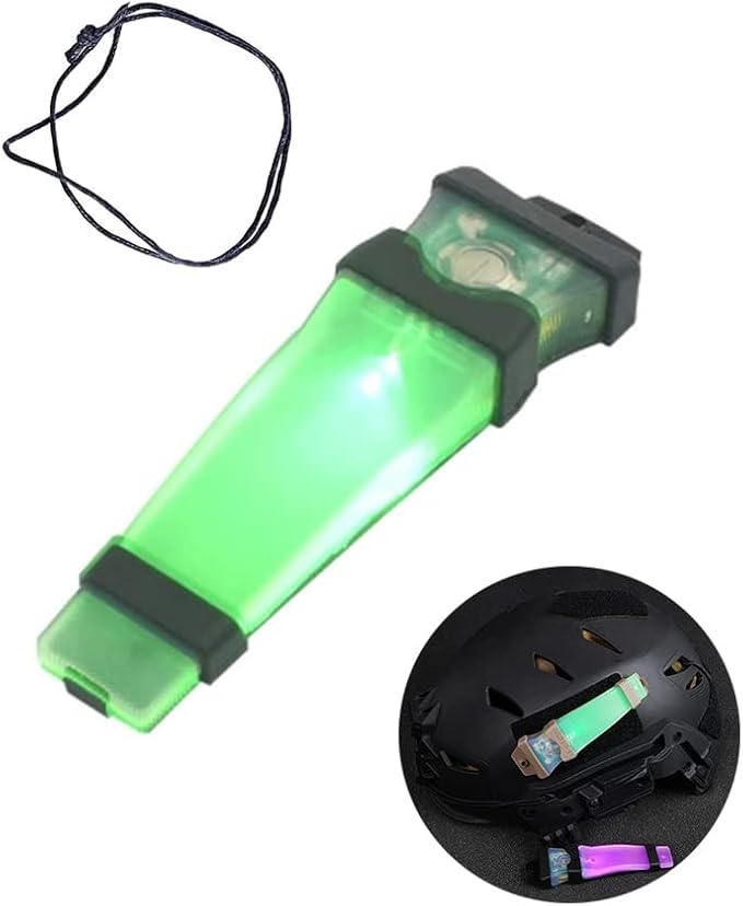 Helmet Signal Light - Waterproof Safety Flashing Survival Light for Outdoor Sports, Hunting, Tactical, Hiking, Boating, Cycling - Personal Identification Marker - Hook Back (Black + Green)