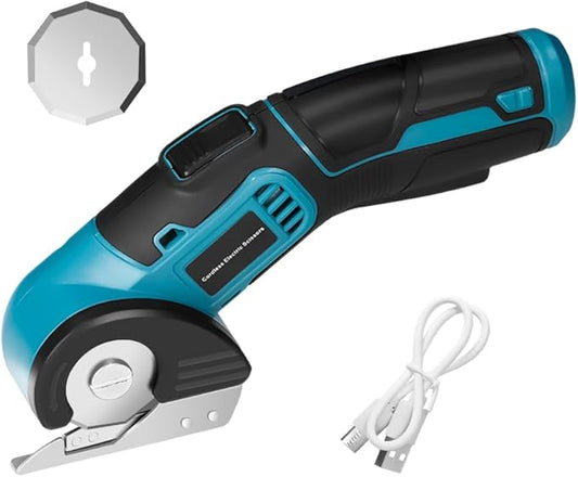 Goodcrafter Electric Rotary Leather Cutter Fabric Cutter Cordless Electric Scissors with Replacement Blades,Rechargeable leather Cutting Tool For Leather,Fabric,Cardboard,Carpet