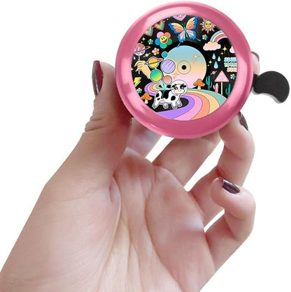 WIRESTER Pink Aluminum Round Bike Bell, Classic Ring Bicycle Bell, Bike Accessories Bell Ring for Adults Kids Girls Boys