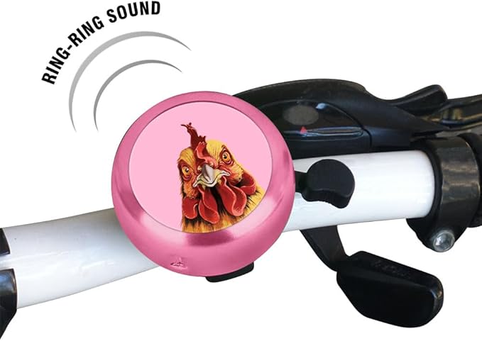 WIRESTER Pink Aluminum Round Bike Bell, Classic Ring Bicycle Bell, Bike Accessories Bell Ring for Adults Kids Girls Boys - Animals