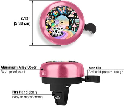 WIRESTER Pink Aluminum Round Bike Bell, Classic Ring Bicycle Bell, Bike Accessories Bell Ring for Adults Kids Girls Boys