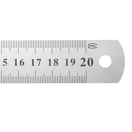 HARFINGTON 3 Pcs Steel Ruler 8" x1-1/32 Machinist Metal Ruler Carbon Steel Metric Straight Edge Measuring Tools 0.3mm Thick for Engineering Architect Drawing Home Office