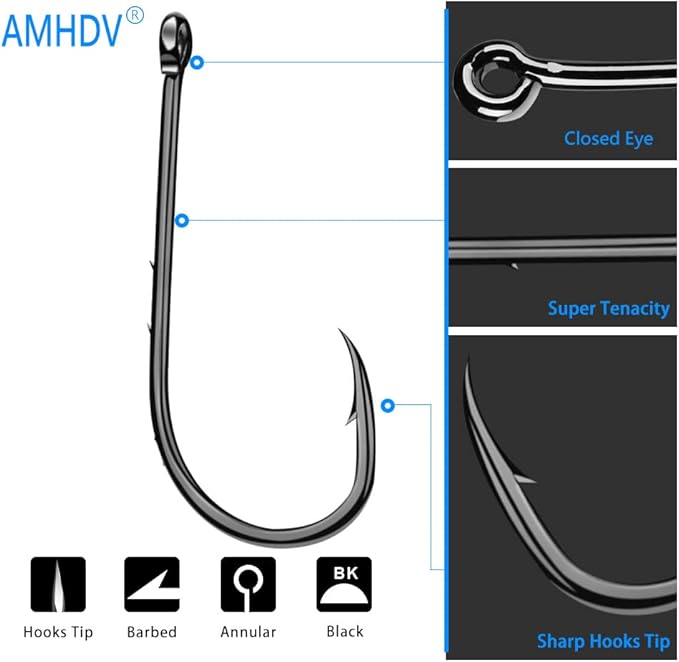 AMHDV 200pcs/pack Baitholder Fishing Hooks Forged Long Shanked Fishing Hook Barbed Shank Beak Bait Holder Hooks