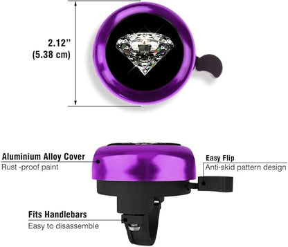 WIRESTER Purple Aluminum Round Bike Bell, Classic Ring Bicycle Bell, Bike Accessories Bell Ring for Adults Kids Girls Boys