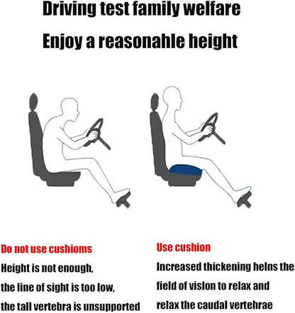 Adult Booster Seat Cushion/Car Seat Cushions for ShortPeople/Effectively Increase The Field of View by 12cm/4.7in,Back Fatigue Relief Adult Booster Chair Cushion Angle Lift Big Seat Cushion/Grey