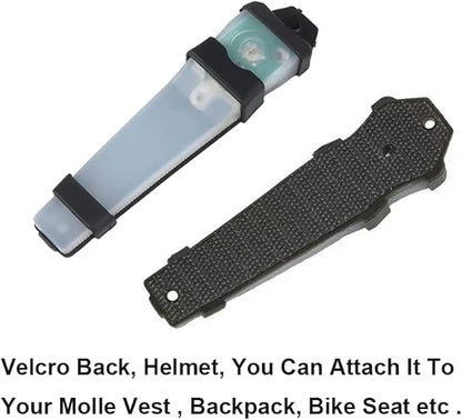 Helmet Signal Light - Waterproof Safety Flashing Survival Light for Outdoor Sports, Hunting, Tactical, Hiking, Boating, Cycling - Personal Identification Marker - Hook Back (Black + Green)