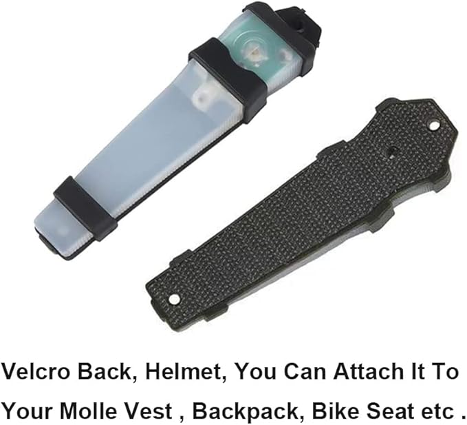 Helmet Signal Light Waterproof Safety Flashing Survival Outdoor Sports Hunting Tactical Hiking Boating Cycling Personal ID Marker Light Hook Back (Tan+Blue)