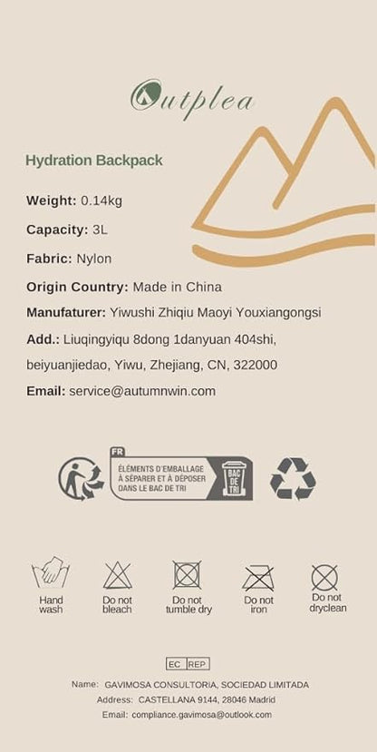 Small Lightweight Hydration Backpack with 2L Water Bladder for Race, Lightweight Running Water Vest for Hiking