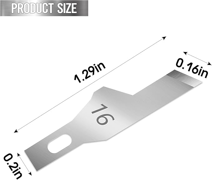 100 Pack Hobby Blades Craft Knife Blade Refill #16 Hobby Knife Replacement Blades with Storage Box for DIY Cutting Caving
