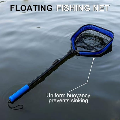 Floating Fishing Net, Foldable for Easy Storage, Retractable, Ideal for Bass, Trout, Kayak & Boat Fishing, Easy Catch & Release