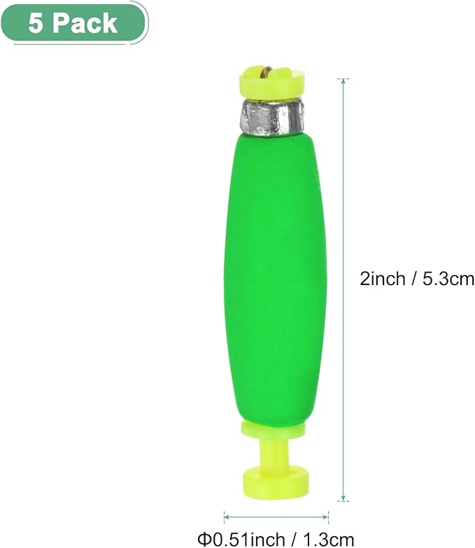 Fishing Bobbers Floats, EVA Foam Weighted Bobbers for Crappie/Bluegill/Trout Bass/Catfish, Clip-on Floats Slip Corks