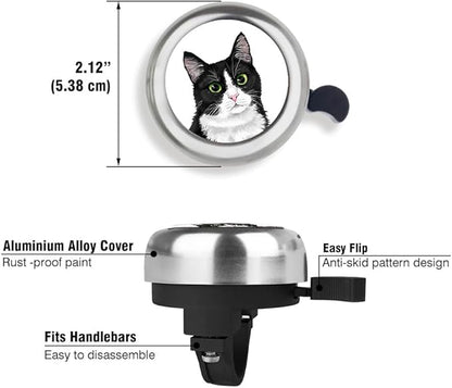 WIRESTER Silver Aluminum Round Bike Bell, Classic Ring Bicycle Bell, Bike Accessories Bell Ring for Adults Kids Girls Boys