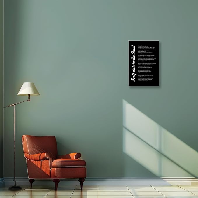 Matniger Footprints in Sand Wall Art Poem Poster Framed Prints Christian Religious Quotes Wall Art Inspirational Poster Poetry Canvas Wall Decor 12x18inches