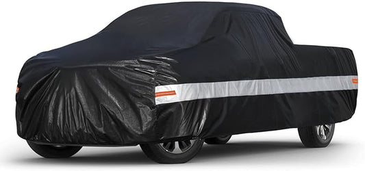 10 Layers Truck Cover Waterproof All Weather. Pickup Truck Cover Rain Snow UV Dust Protection. Length: 210-230 inches, Universal Fit for Ford F150 Chevy Silverado Dodge Ram 1500.