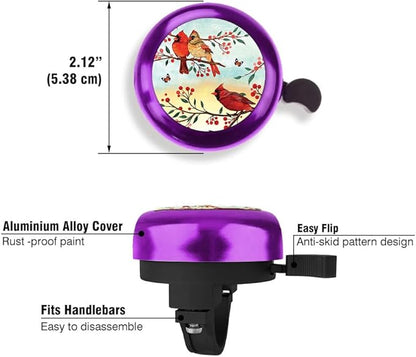 WIRESTER Purple Aluminum Round Bike Bell, Classic Ring Bicycle Bell, Bike Accessories Bell Ring for Adults Kids Girls Boys