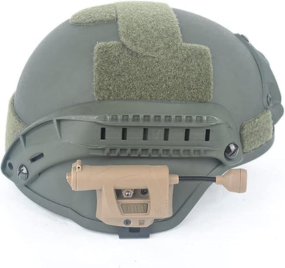 Tactical Helmet Light, IR Red Green White 4 in 1 LED Outdoor Survival Signal Lamp, with 2 Replaceable Helmets Accessories for Hunting Training