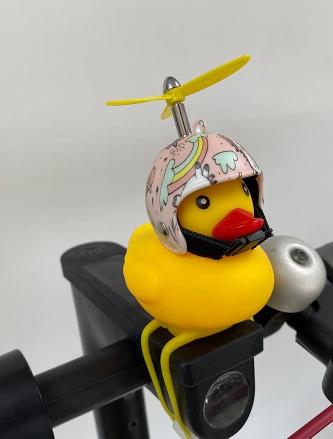Lovely Yellow Duck Bike Bell, Kids Bike Horn, Rubber Yellow Duck Bicycle Accessories with LED Light - for Kids Toddler Children Adults Sport Outdoor