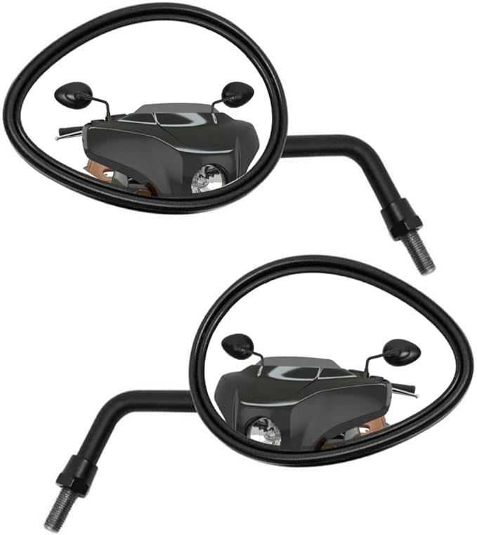 10mm Motorcycle Rearview Mirror Compatible with Indian Chief Classic 2014-2022 Chieftain 2014-2022, Roadmaster Scout Bobber 2015-2022 (black)