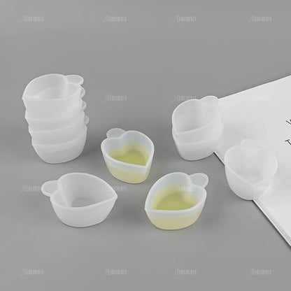 AUEAR, 20 Pack Heart Shaped Silicone Mold Cup Dispenser Small Mixing Measuring Cups for DIY Resin Craft
